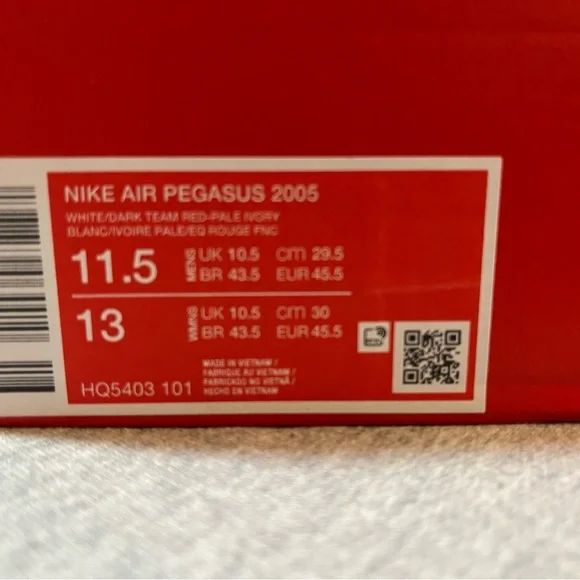 Nike Air Pegasus 2025 White Silver Red Running Men's Shoe Size 11.5 HQ5403 101​